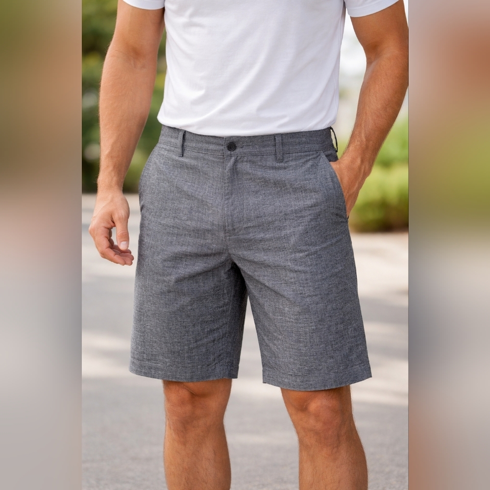 Navy Heathered MAELREG Heather Performance Golf Shorts Size 36